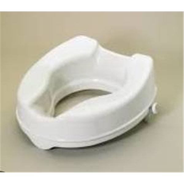 White Raised Toilet Seat With Support Hardware Included