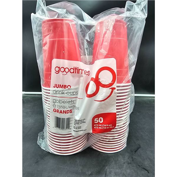 Goodtimes Jumbo Drink Cups Set, 50 Count, 473 mL (16 fl oz)