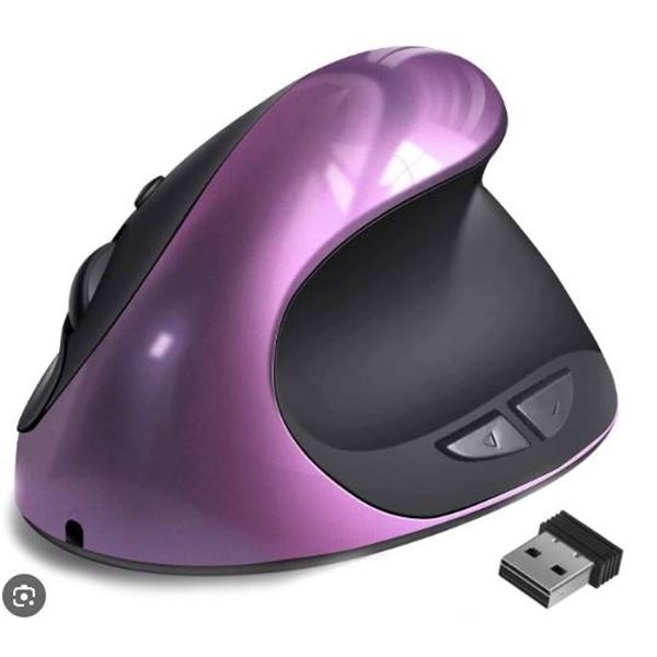 Vivnd Wireless Vertical Ergonomic Mouse for Right Hand Purple