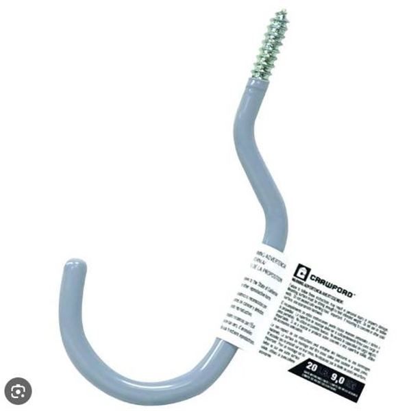 Crawford SS18 Small Bike Hooks, Self-Tap, Lot of 8 Hooks