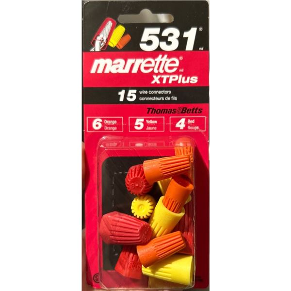 Thomas & Betts Marrette XTP 631C Wire Connectors, 15 pack Lot of 20