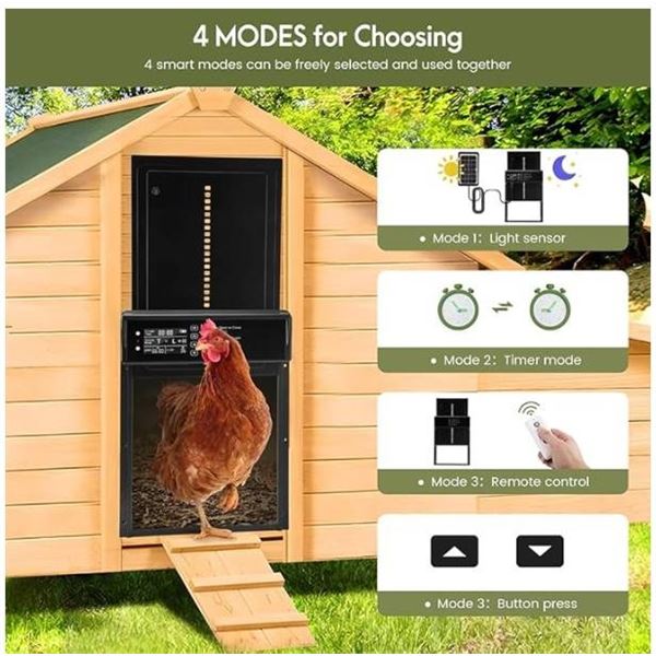 Benustra Solar Powered Automatic Chicken Coop Door