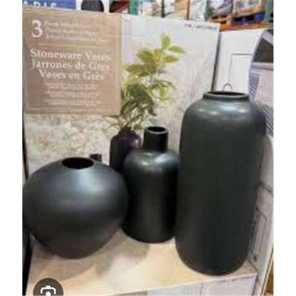 4 Piece Stoneware Vases