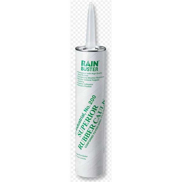 Rain Buster No. 200 Industrial Superior Rubber Caulk, White, 36x305ml
