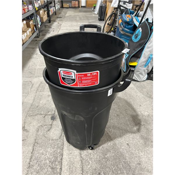 Rubbermaid Roughneck 32-Gallon Refuse Containers, Lot of 2