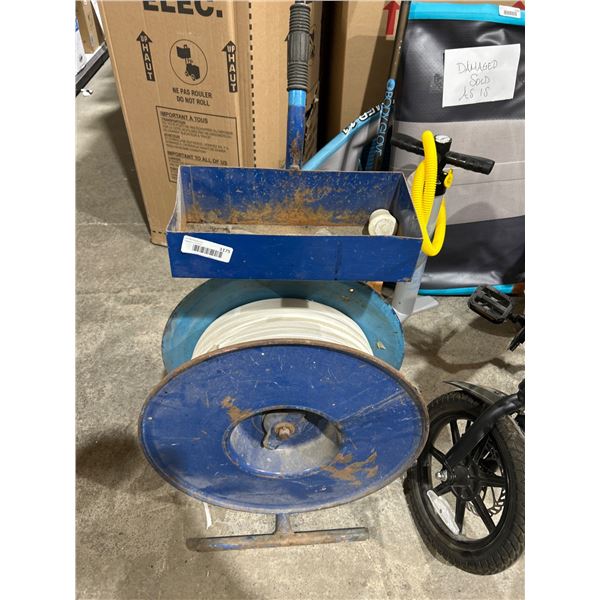 Steel Banding Strap Reel With Metal Cart and White Strapping Roll