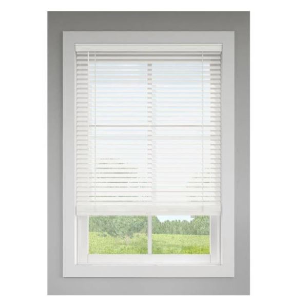 Levolor Faux Wood Blinds, White, 39 in x 64 in