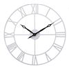 Image 1 : Large Wall Clock, 24″ Round Oversized Ancient Roman Numeral Style Home Décor Analog Metal C