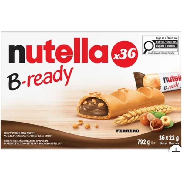 Ferrero Nutella B-Ready 36 Bars 792g Pack