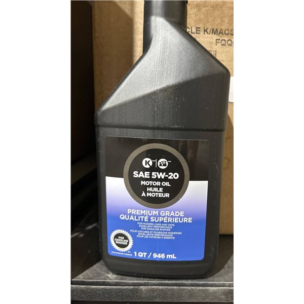 K/MACS SAE 5W-20 Motor Oil, 1 QT (946mL), Pack of 6