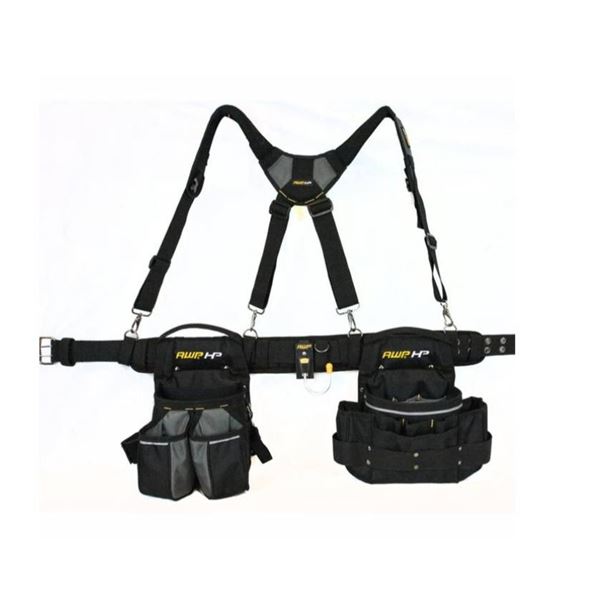 AWP HP Black Polyester Electrician Tool Rig Belt with Harness