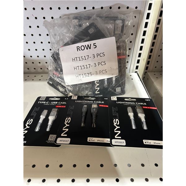 Lot of Assorted NYS Lightning Cable and USB Type-C Cables & Accessories