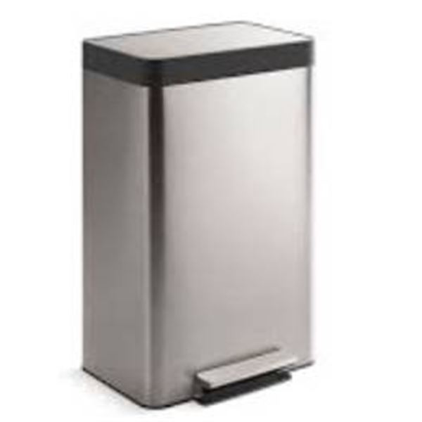 Kohler Step Trash Can, Stainless Steel, Rectangular, 13 Gallon Capacity