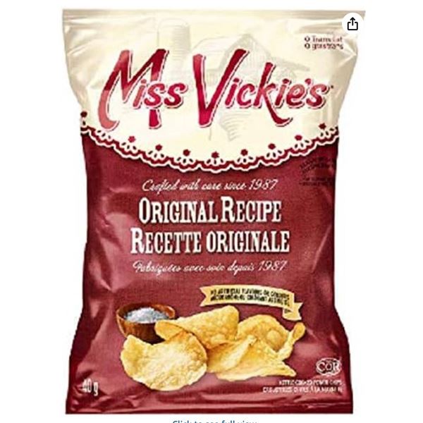 Miss Vickie’s Original Kettle Cooked Potato Chips, Single Serve Size, 40 x 40g
