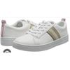 Image 1 : Ted Baker White Lace-Up Sneakers with Gold And Black Stripe Detail
