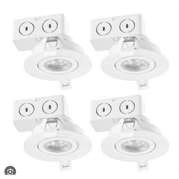 Globe 3 Inch LED Recessed Lighting Kit, 4 Total, 50W Equivalent