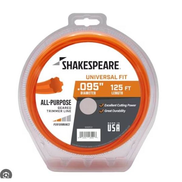 Shakespeare Universal Fit All-Purpose Trimmer Line 0.095 Inch Diameter 125 Feet Lot of 4