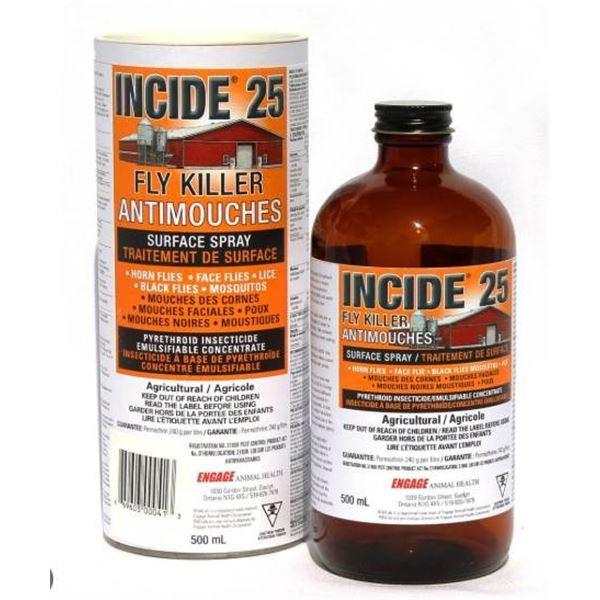 Incide 25 Fly Killer 6 x 500ml, 240g/L Permethrin/Pyrethrum