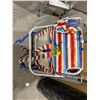 Image 5 : Tommy Bahama Folding Beach Chair with Striped Design and Accessory Pouches