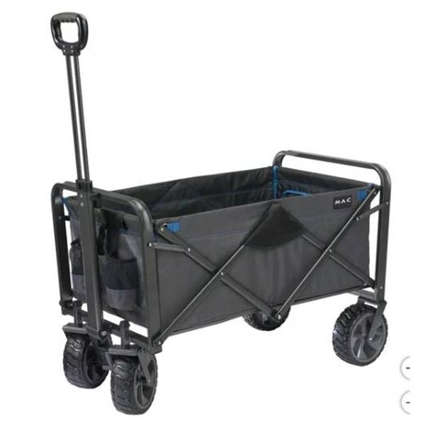 Collapsible Utility Cart With Telescoping Handle and Fabric Storage Compartment