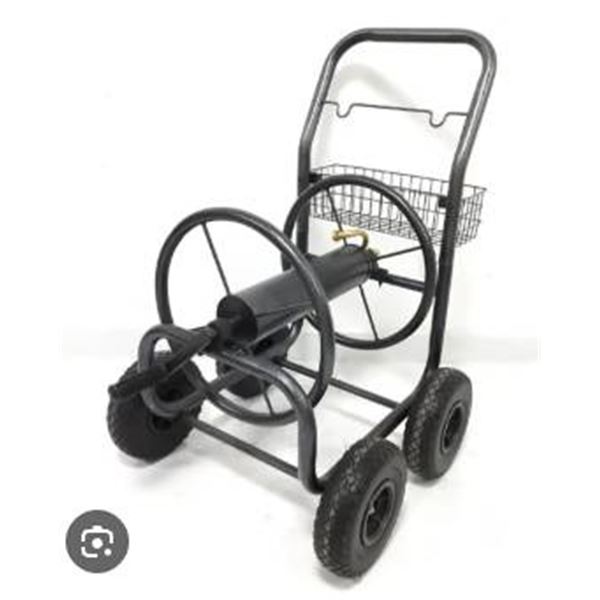 Portable Hose Reel Cart With Four Wheels and Handle