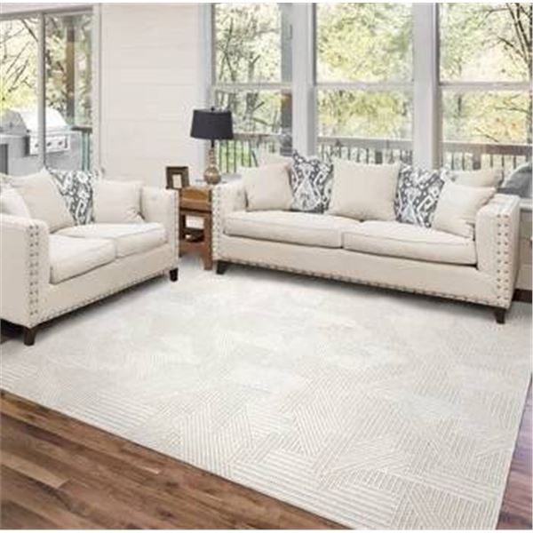 Nautica Home 6’6″ x 9’6″ Area Rug – Beige Textured