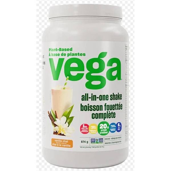Vega Plant-Based All-In-One Shake, Vanilla Chai, 874 g