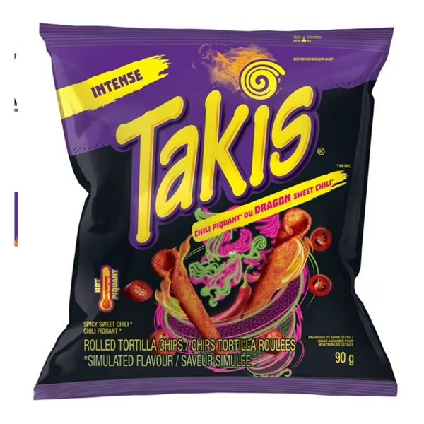 Takis Dragon Sweet Chili Rolled Tortilla Chips, 90g x 18 Units