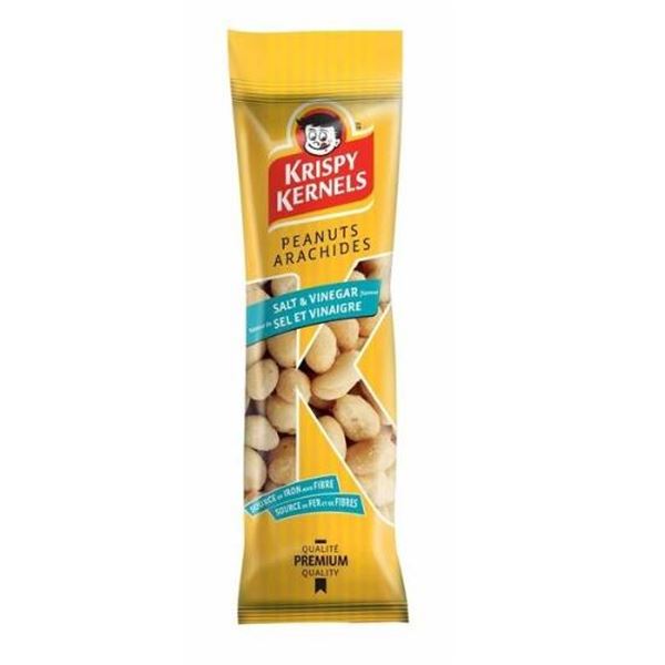 2 Krispy Kernels Salt and Vinegar Peanuts, 12 Bags of 60g Each