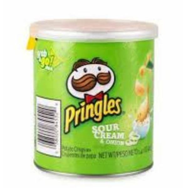 Pringles Sour Cream and Onion Mini Cans, 12-Pack, 37g Each