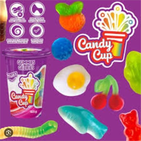 Candy Cup Gummy 165g Container