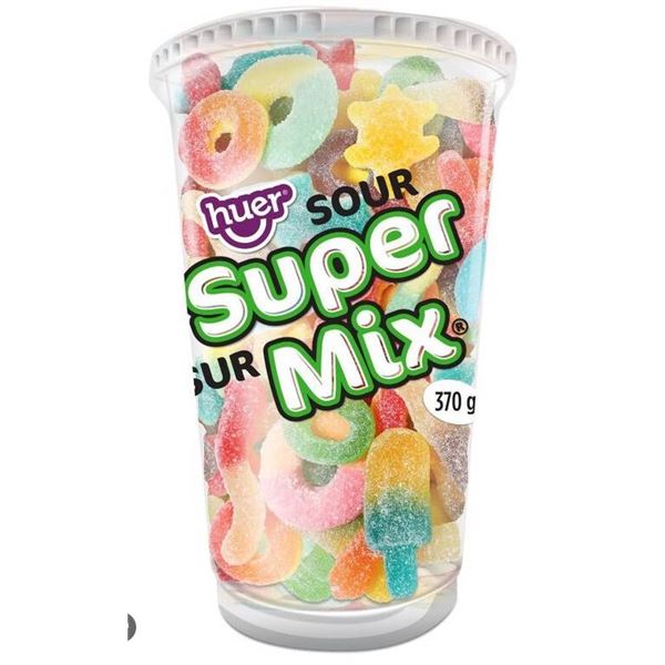 Super Mix Sour Gummies, 12 x 370g Packs