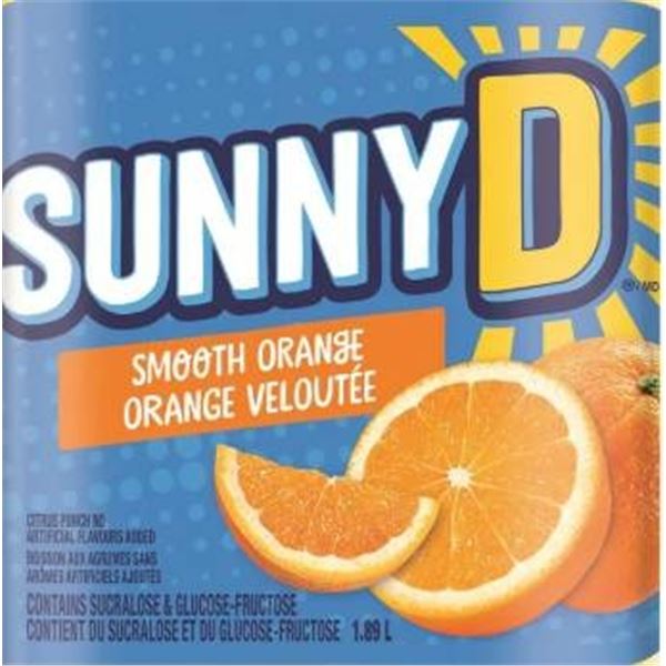 SunnyD Smooth Orange 12-Pack, 12 x 500 mL Bottles