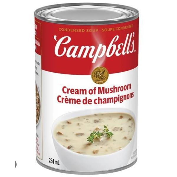 Campbell’s Cream of Mushroom Soup, Case of 12, 284 mL Cans