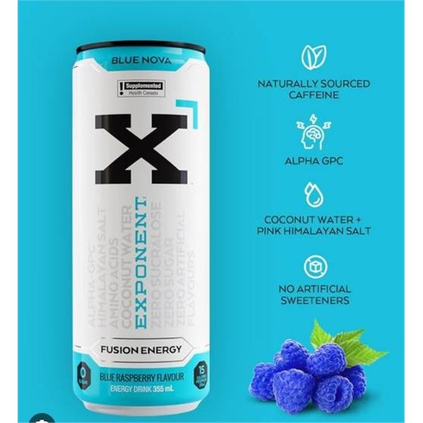 Exponent Blue Nova Fusion Energy Drink 12x355ml Cans
