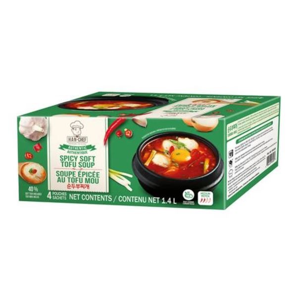 Han Chef Spicy Soft Tofu Soup 1.4L (4 Pouches)