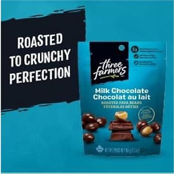 Three Farmers Fava Beans Milk Chocolate 6 x 100g CAN