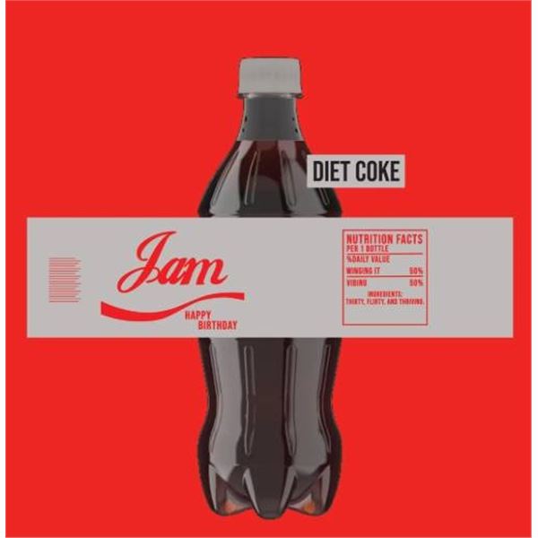 Diet Coca-Cola No Sugar 24x500mL Bottles, Custom  Name Labels
