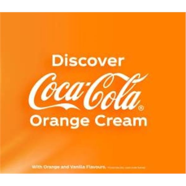 Coca-Cola Orange Cream Zero Sugar Bottles, 24 Count, 500 mL Each