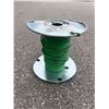 Image 1 : Roll of Green Electrical Wire on Metal Spool, Type THHN, 20 AWG