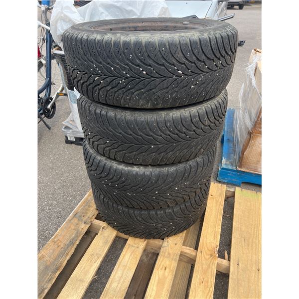 Four Goodyear Ultra Grip M+S Tires with Rims