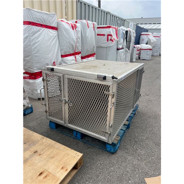 Aluminum Cage with Mesh Sides and Locking Mechanism