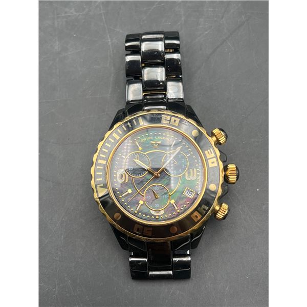 Swiss Legend Karamica Chronograph Watch in Black and Gold Finish