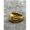 Image 1 : 18K Gold Ring with Insignia and Geometric Detailing