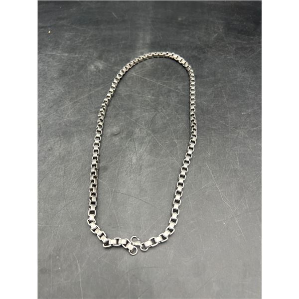 Stainless Steel Chain Necklace With Rectangular Links