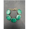 Image 3 : Three Jewelry Items Featuring Green Cabochon and Floral Designs