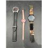 Image 1 : 3 Mixed Watches With Various Strap Materials