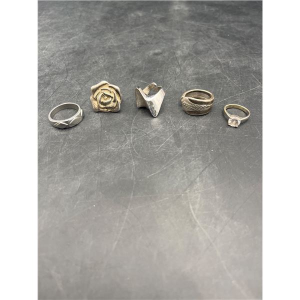 5 Mixed Metal Rings with Various Designs