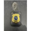 Image 1 : Police Officer Badge with Chain and Leather Holder