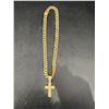 Image 1 : Gold-Tone Chain Necklace With Cross Pendant